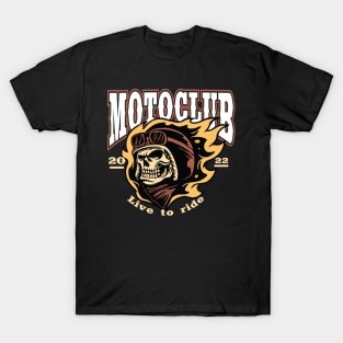 skull head moto club T-Shirt